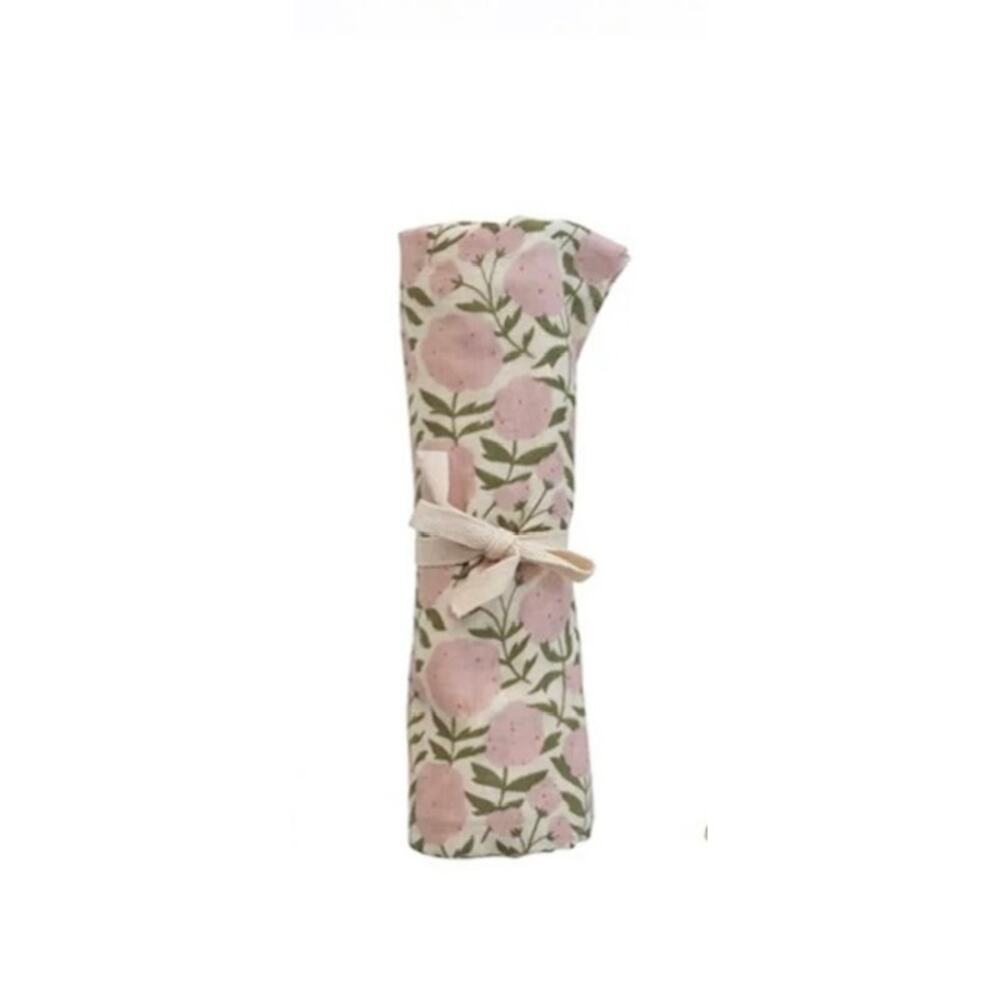 NEW Creative Co-Op Cotton Swaddle Cloth I Purple Floral Print, NWT - Picture 2 of 2